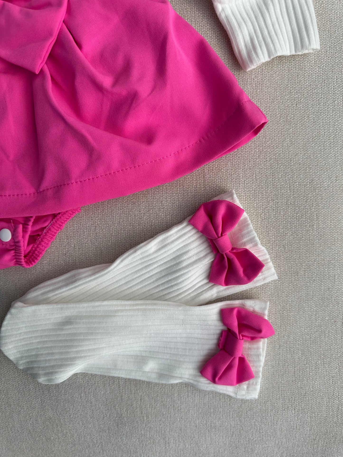 Beautiful pink cherry dress with socks & headband