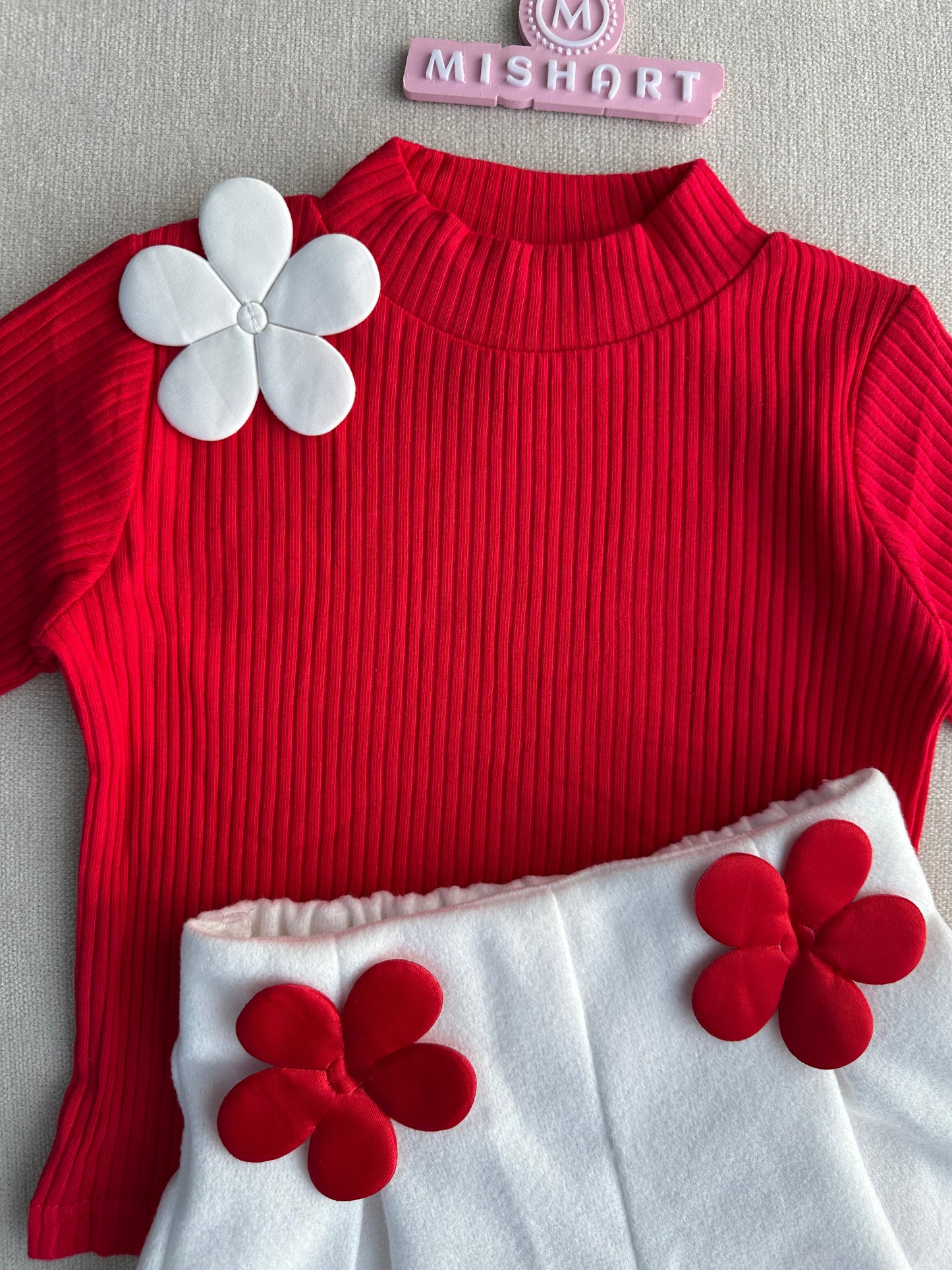 3D flower design top & pant