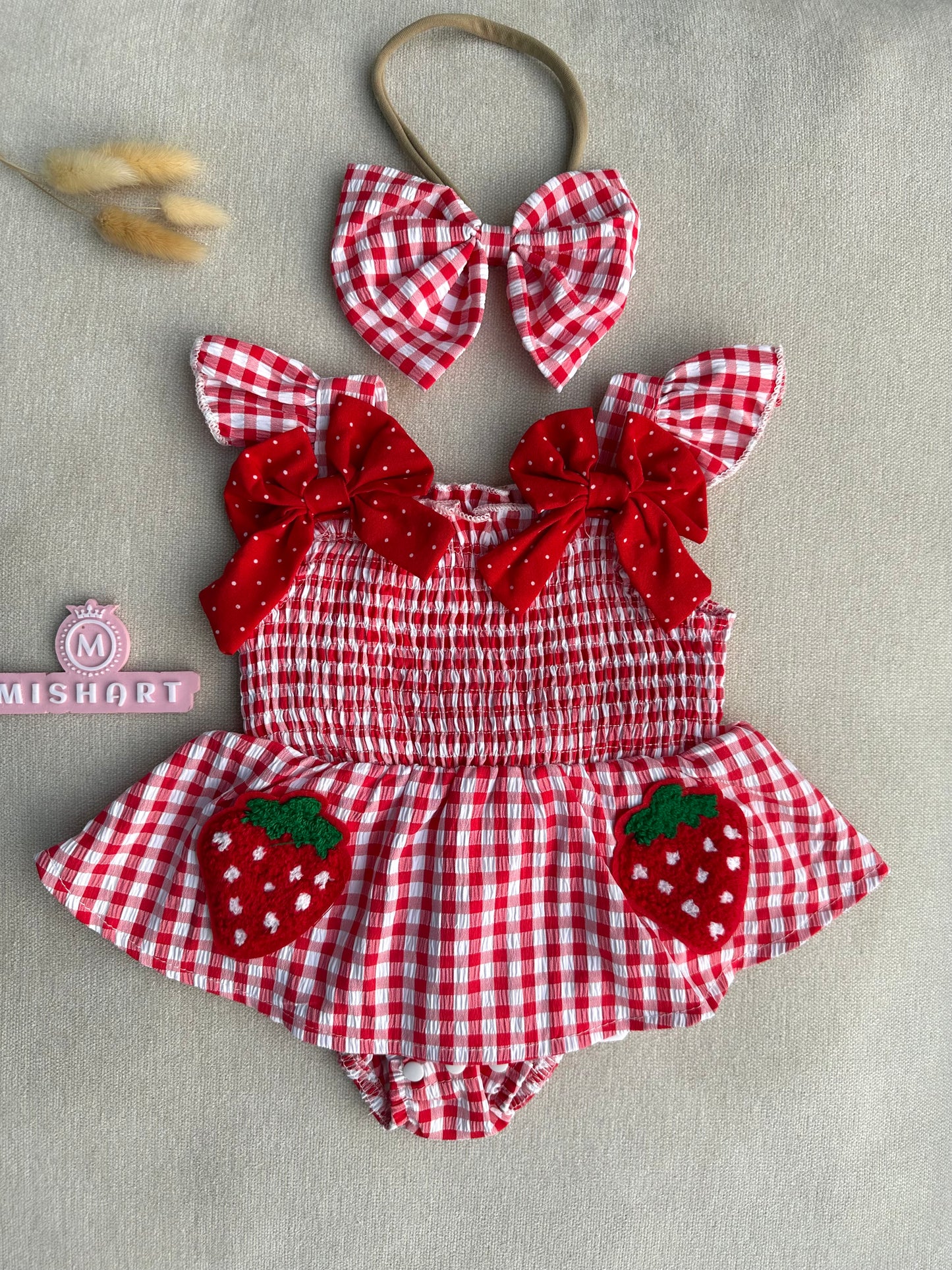 Strawberry romper set