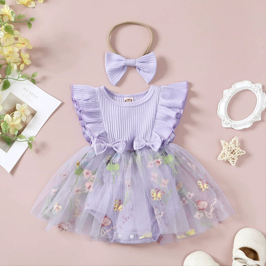 Romper style frock with headband