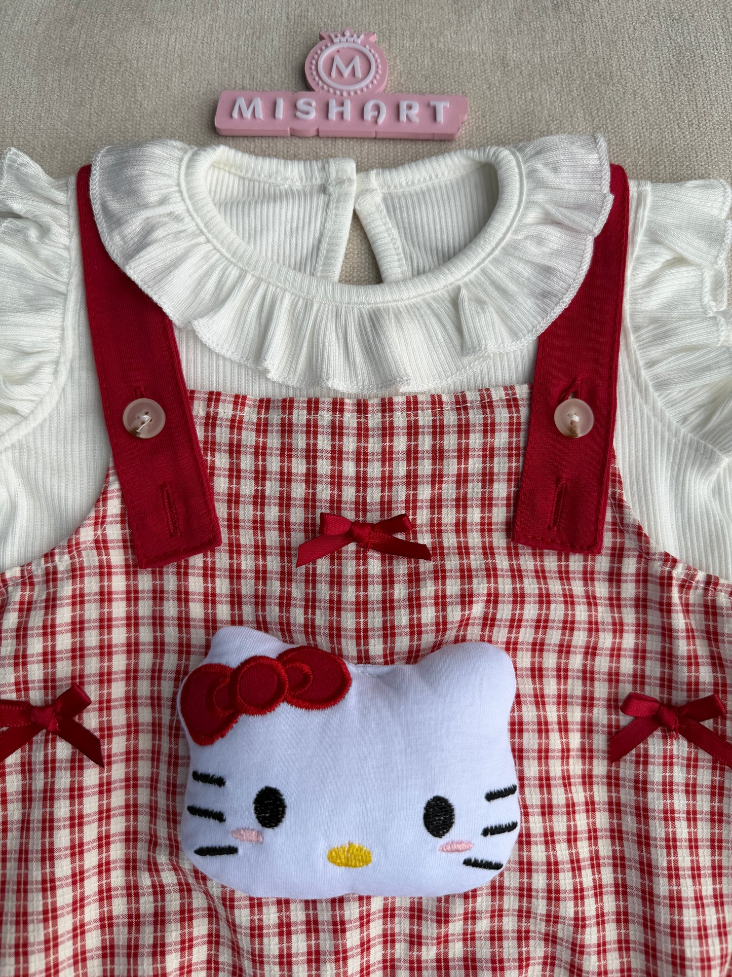 🎀 Hello Kitty Gingham Romper Set