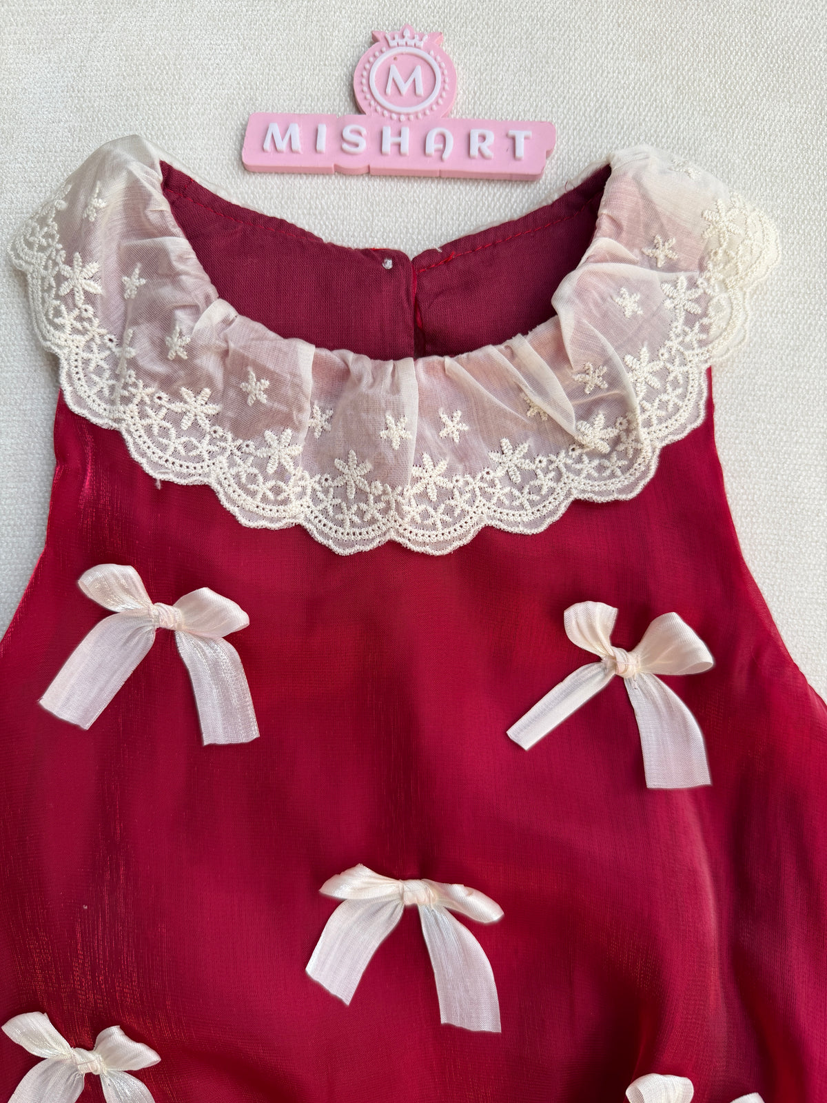 Maroon Bow Romper 🎀❤️
