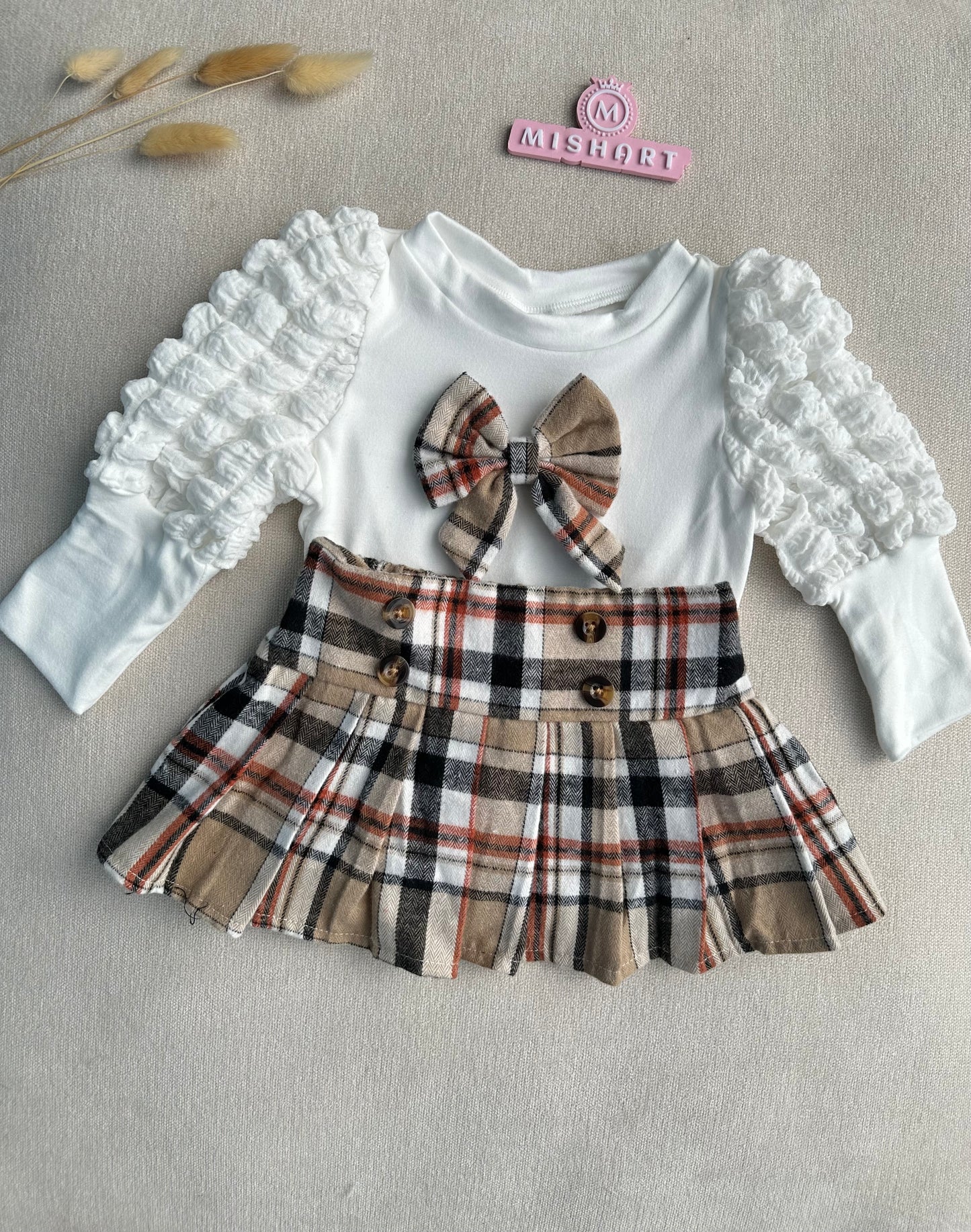 Bow style skirt & top set