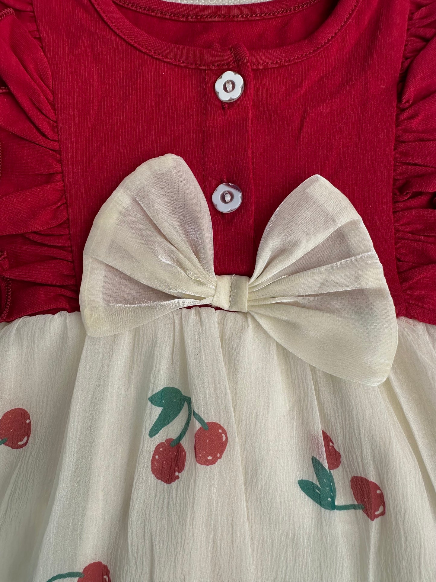 Sweet cherry romper dress
