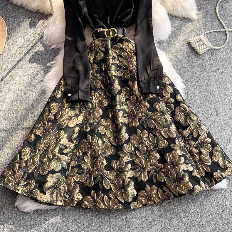 Jacquard midi dress