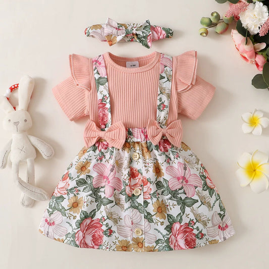 Romper & skirt set with headband