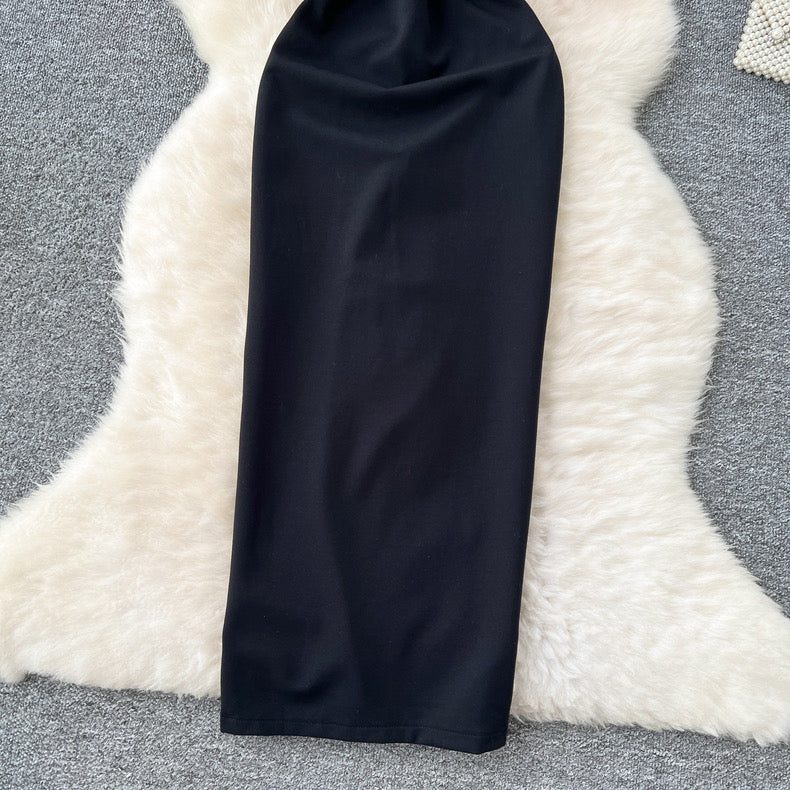 fashionable diamond chain halter bow, slim-fitting  dress