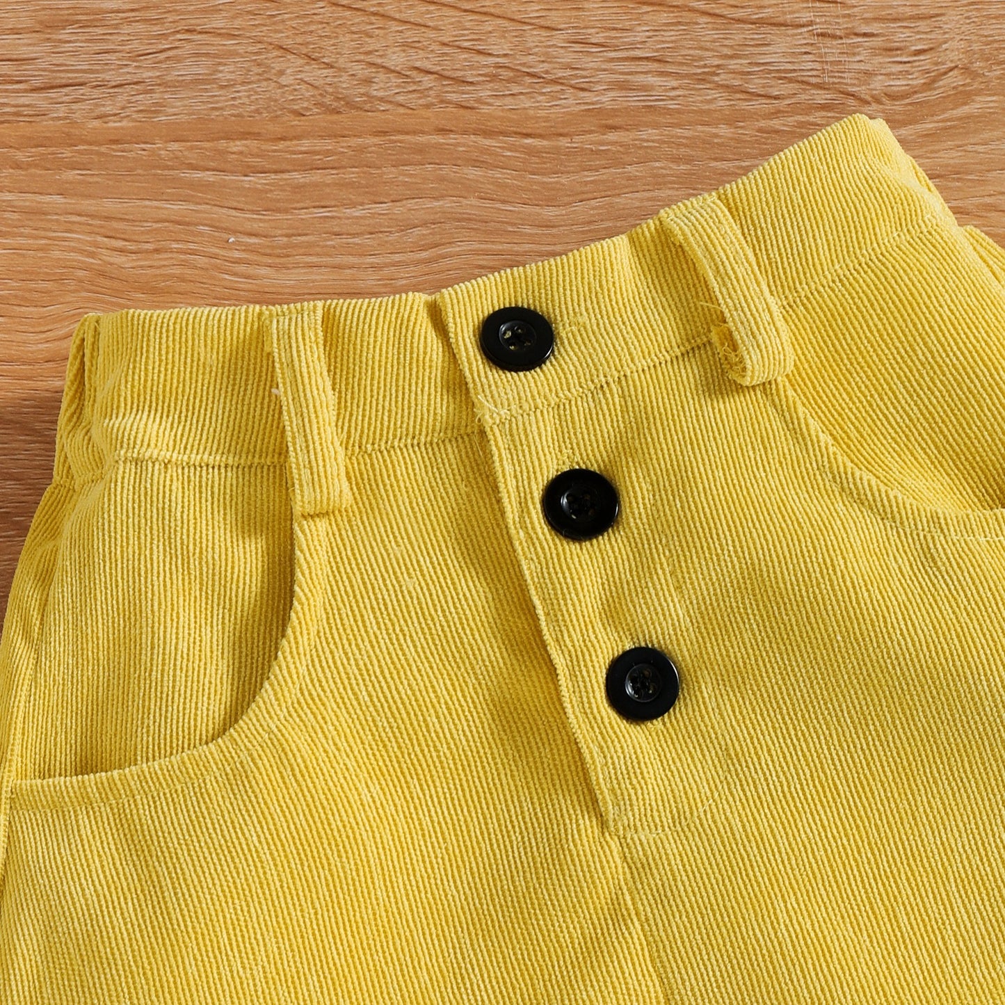 Baby flying sleeves corduroy skirt hairband set
