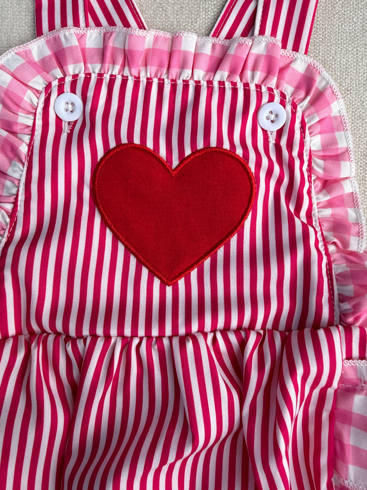 Sweetheart Stripe Romper with socks