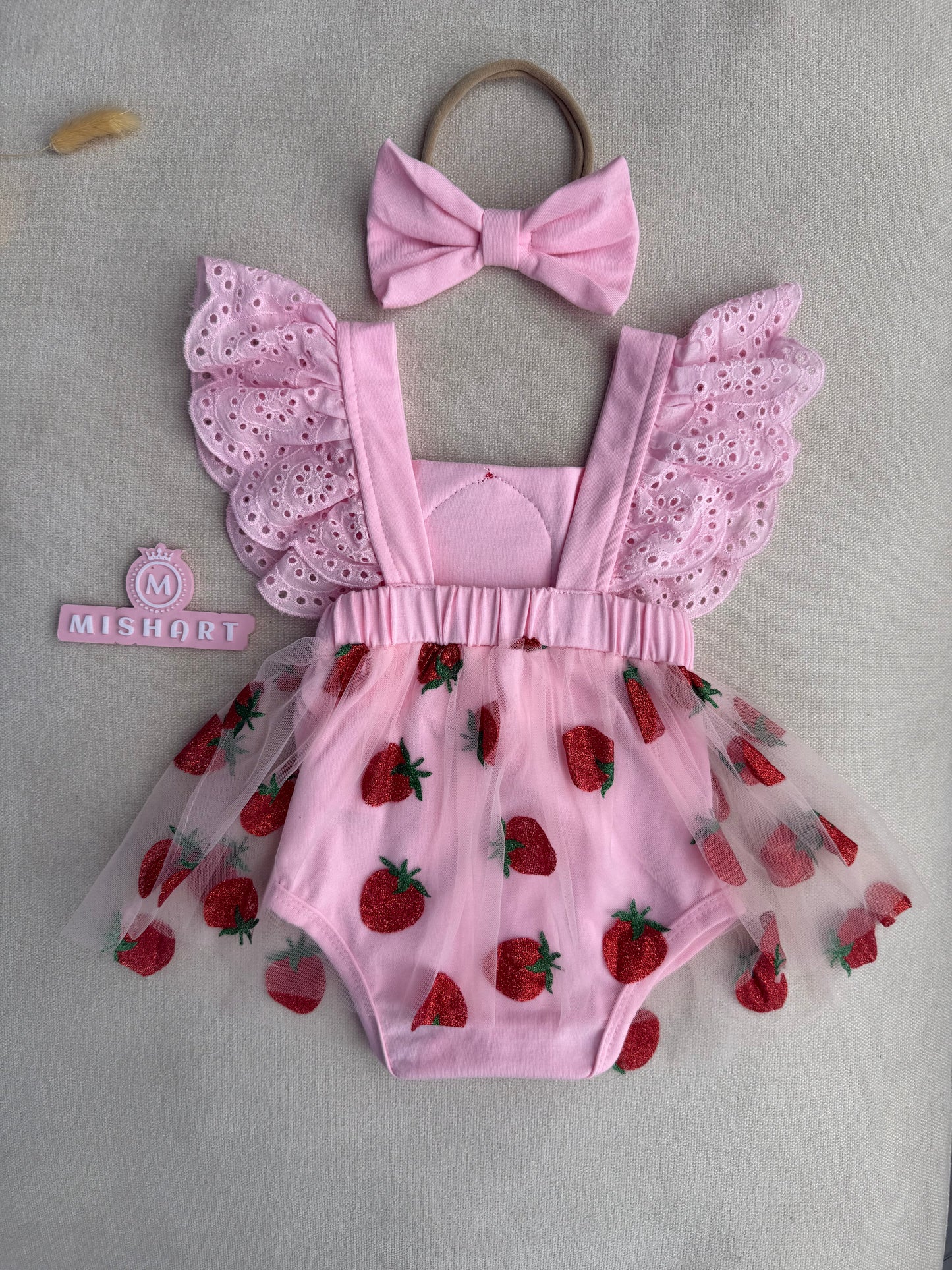 Strawberry Princess Tulle Romper Set