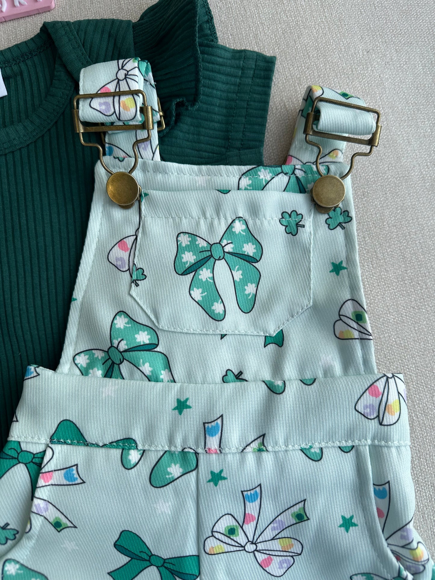 Emerald Bow Romper Set