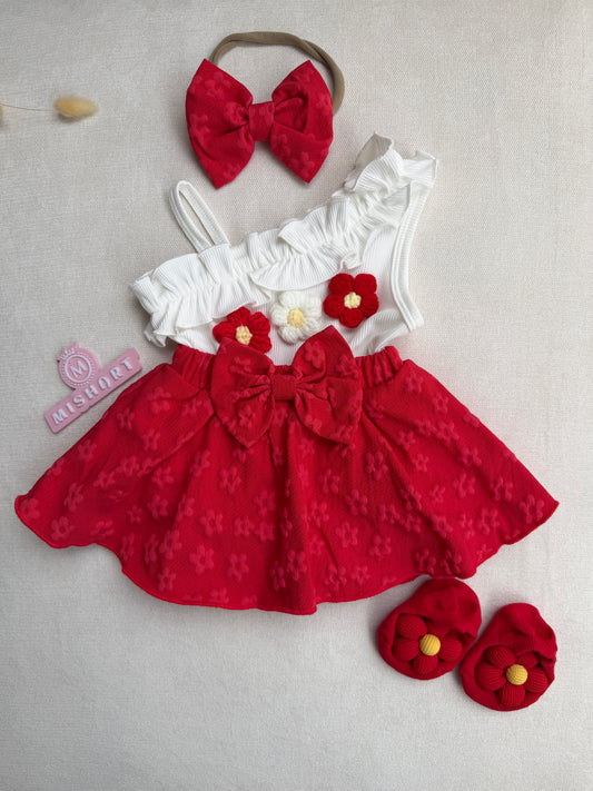🌺Red Blossom romper Set ❤️