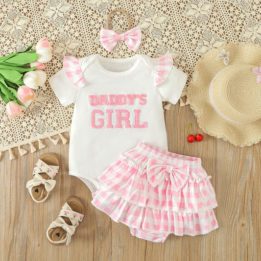 Cute baby romper with skirt & headband (no shoe)