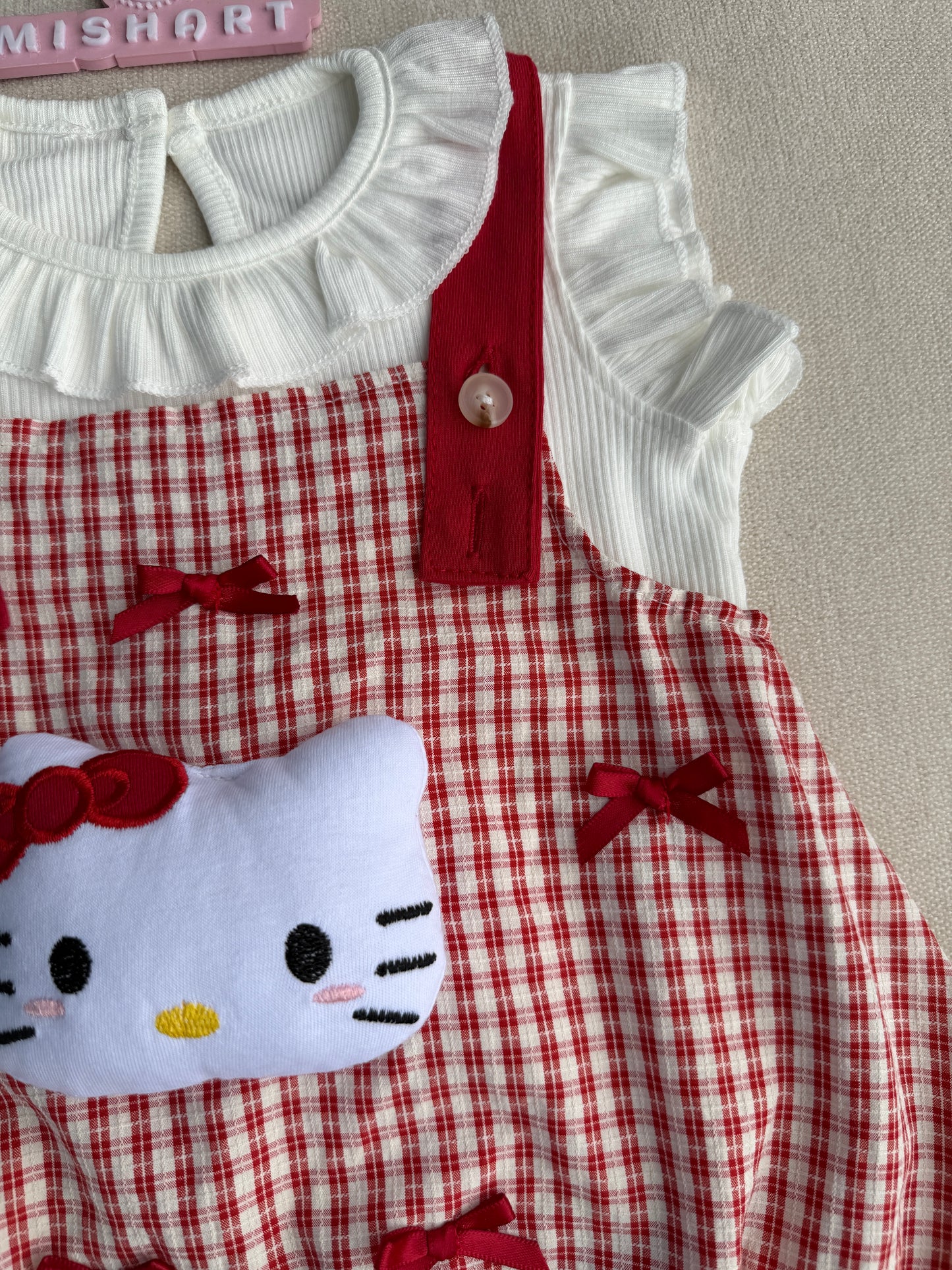 🎀 Hello Kitty Gingham Romper Set