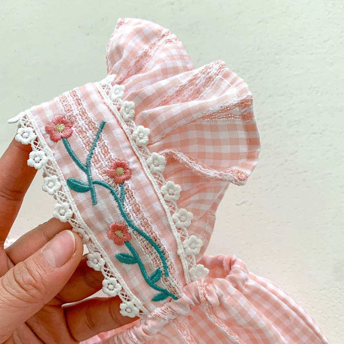 Embroidery romper & headband set