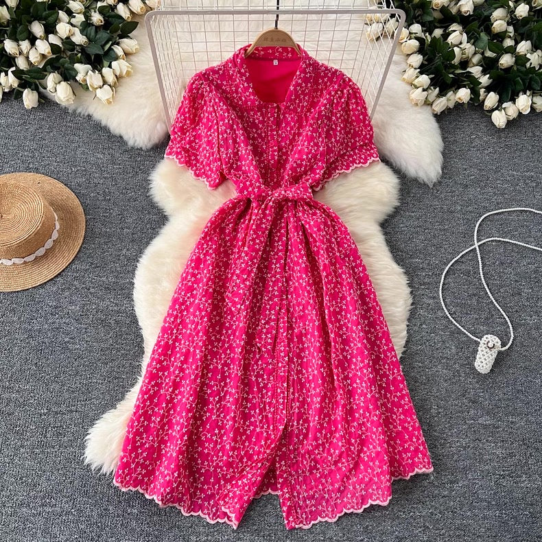 Chikankari cotton midi