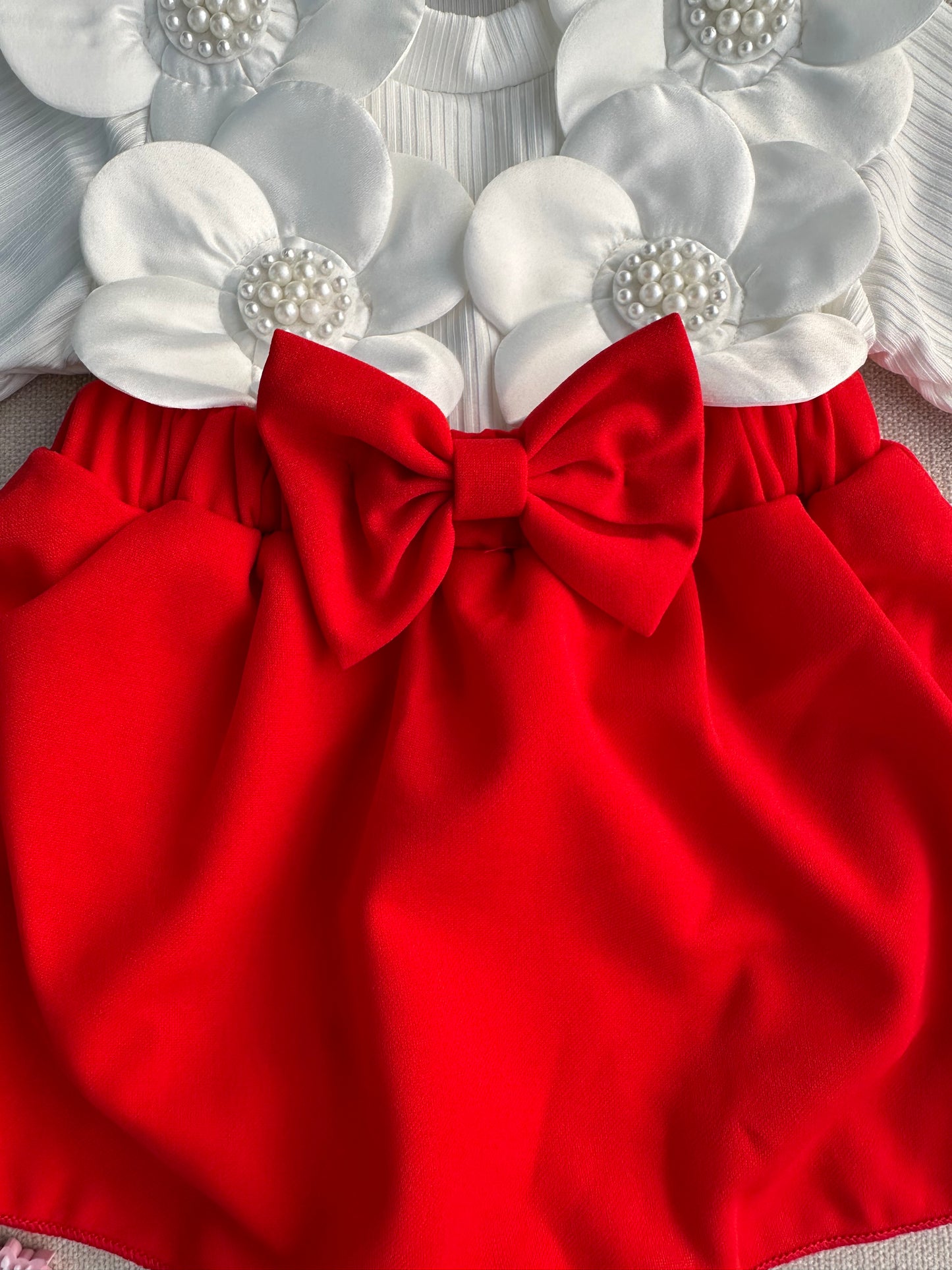 Cute 3D  Flower  romper with headband