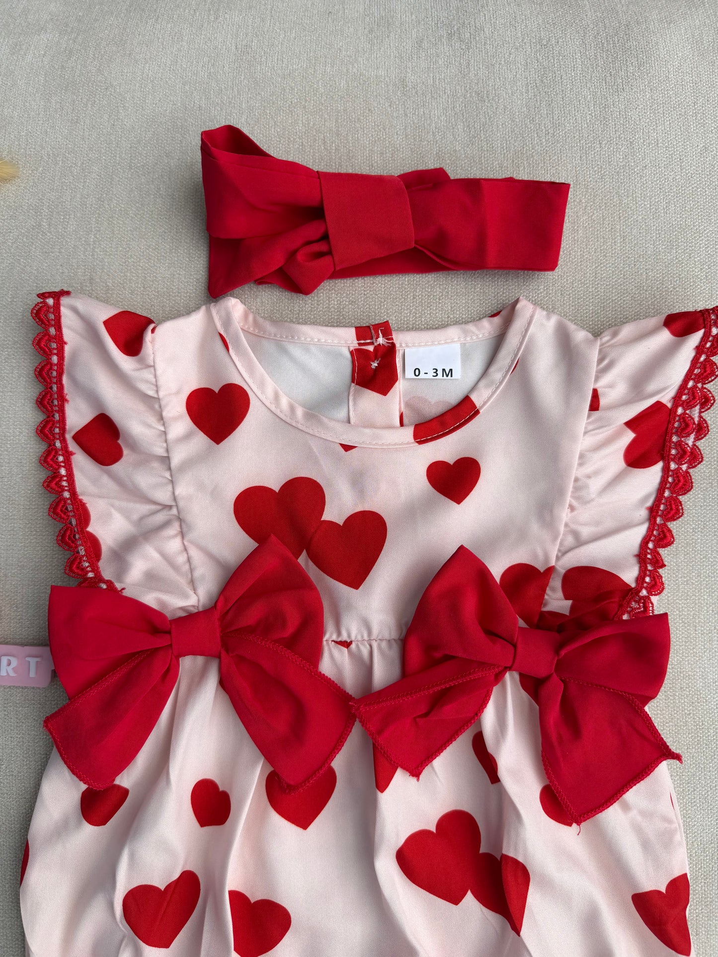 Sweetheart Bow Romper Set