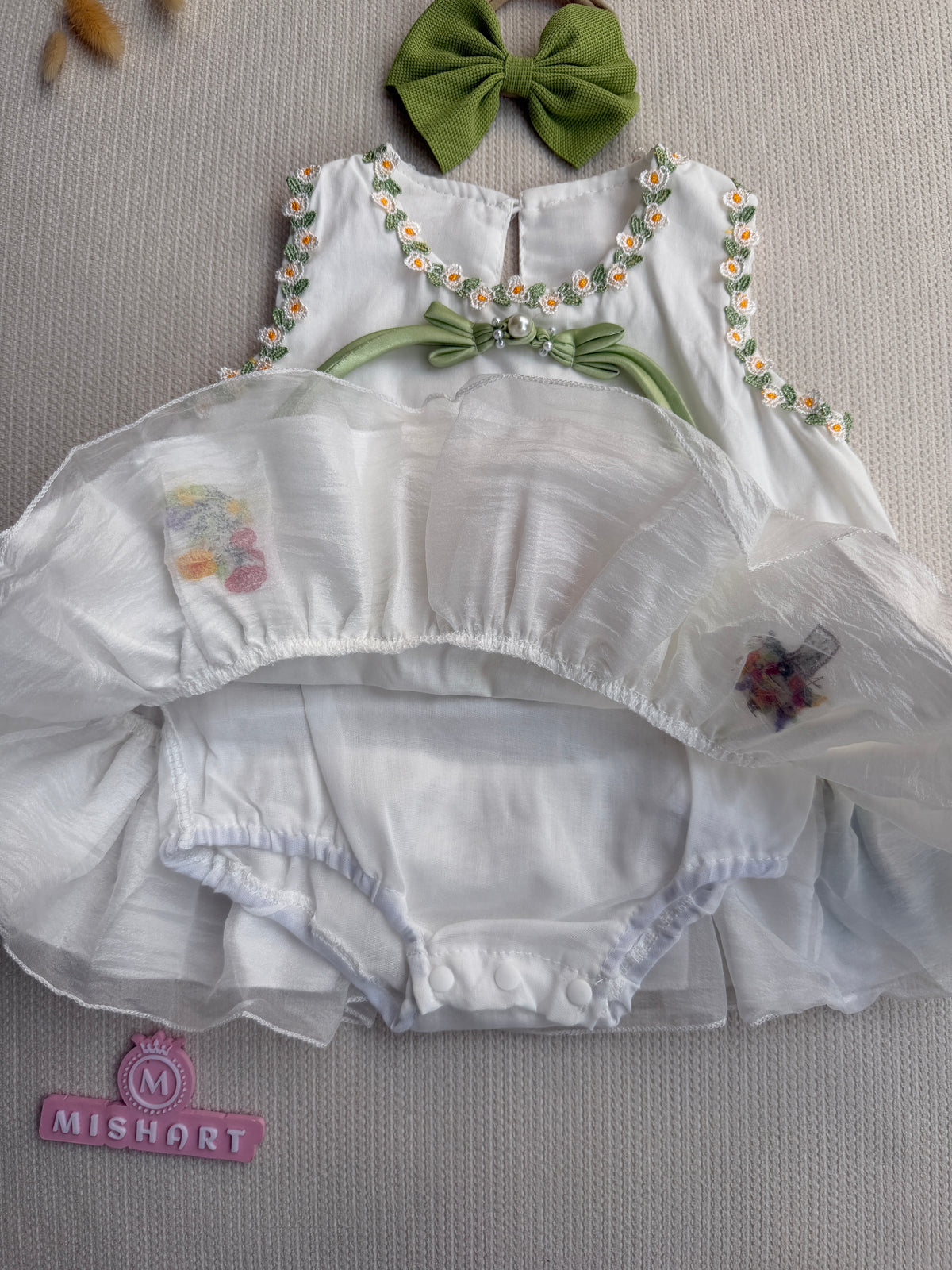 Sage Garden Romper Dress 💚🤍