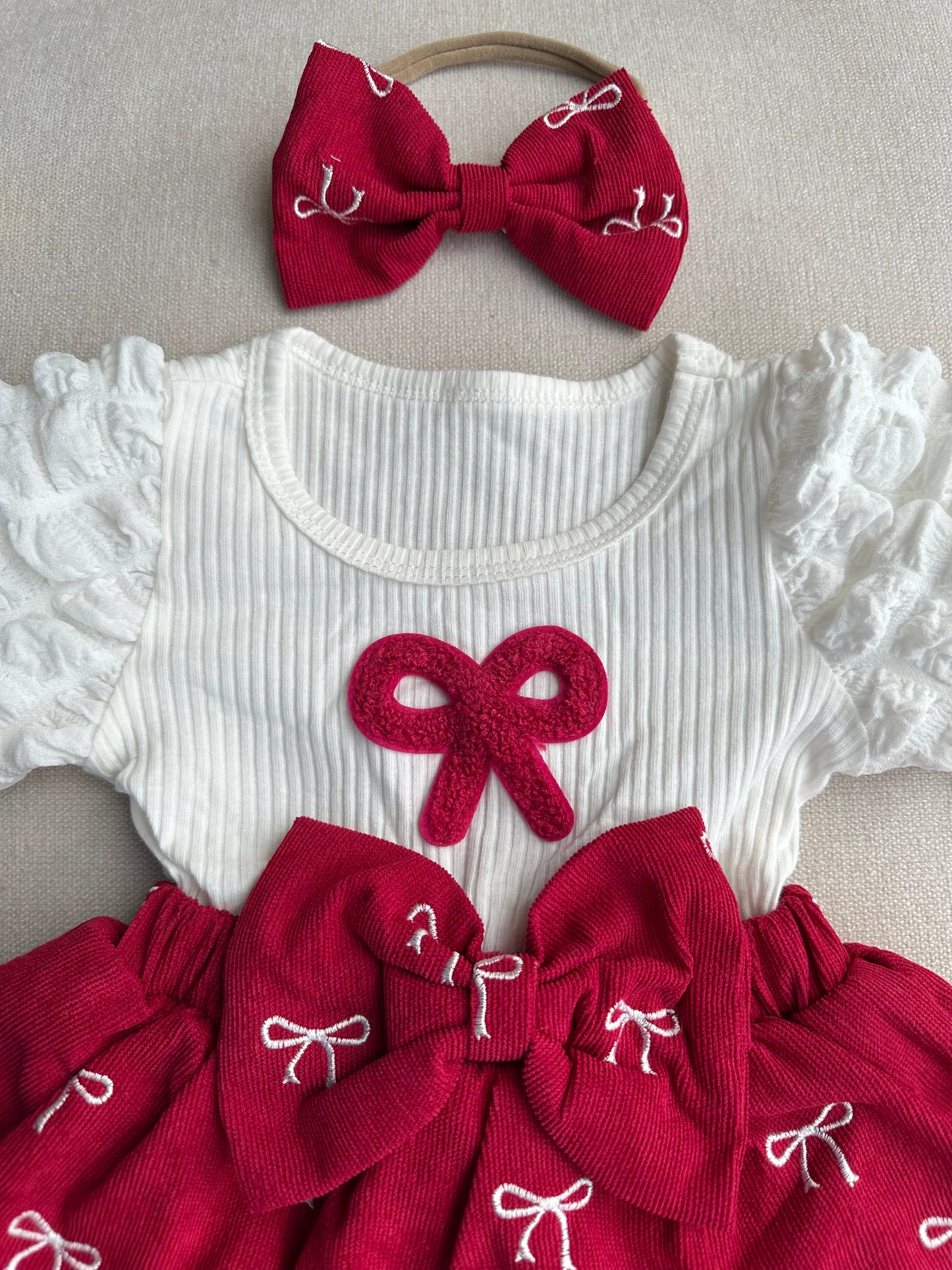 embroidered Bow Princess Set