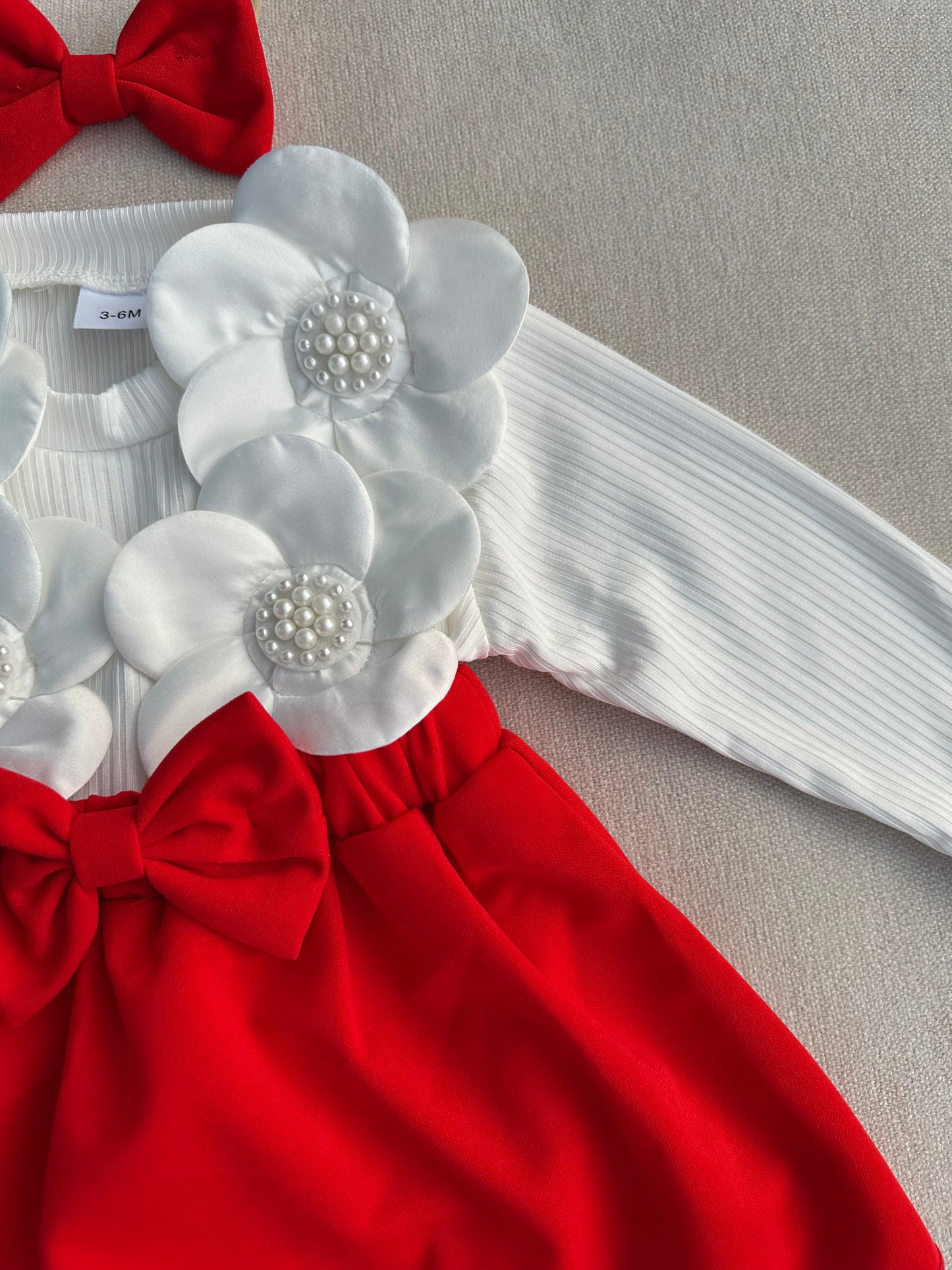 Cute 3D  Flower  romper with headband