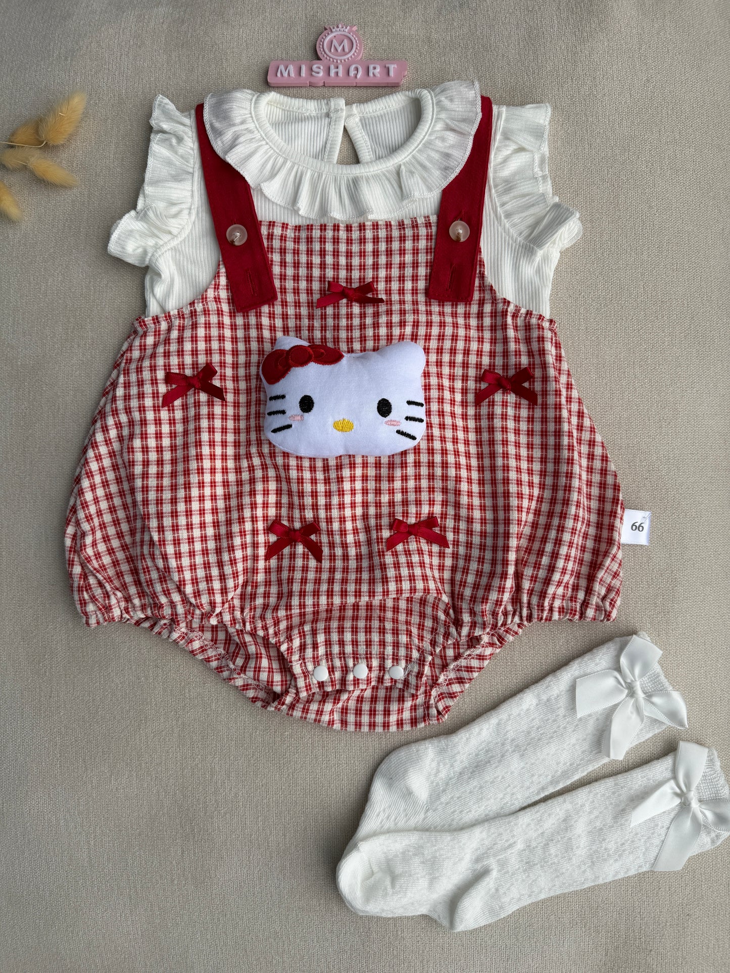 🎀 Hello Kitty Gingham Romper Set