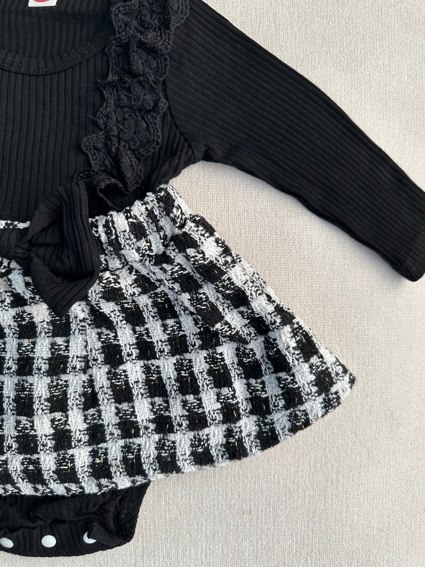 Tweed romper set with headband
