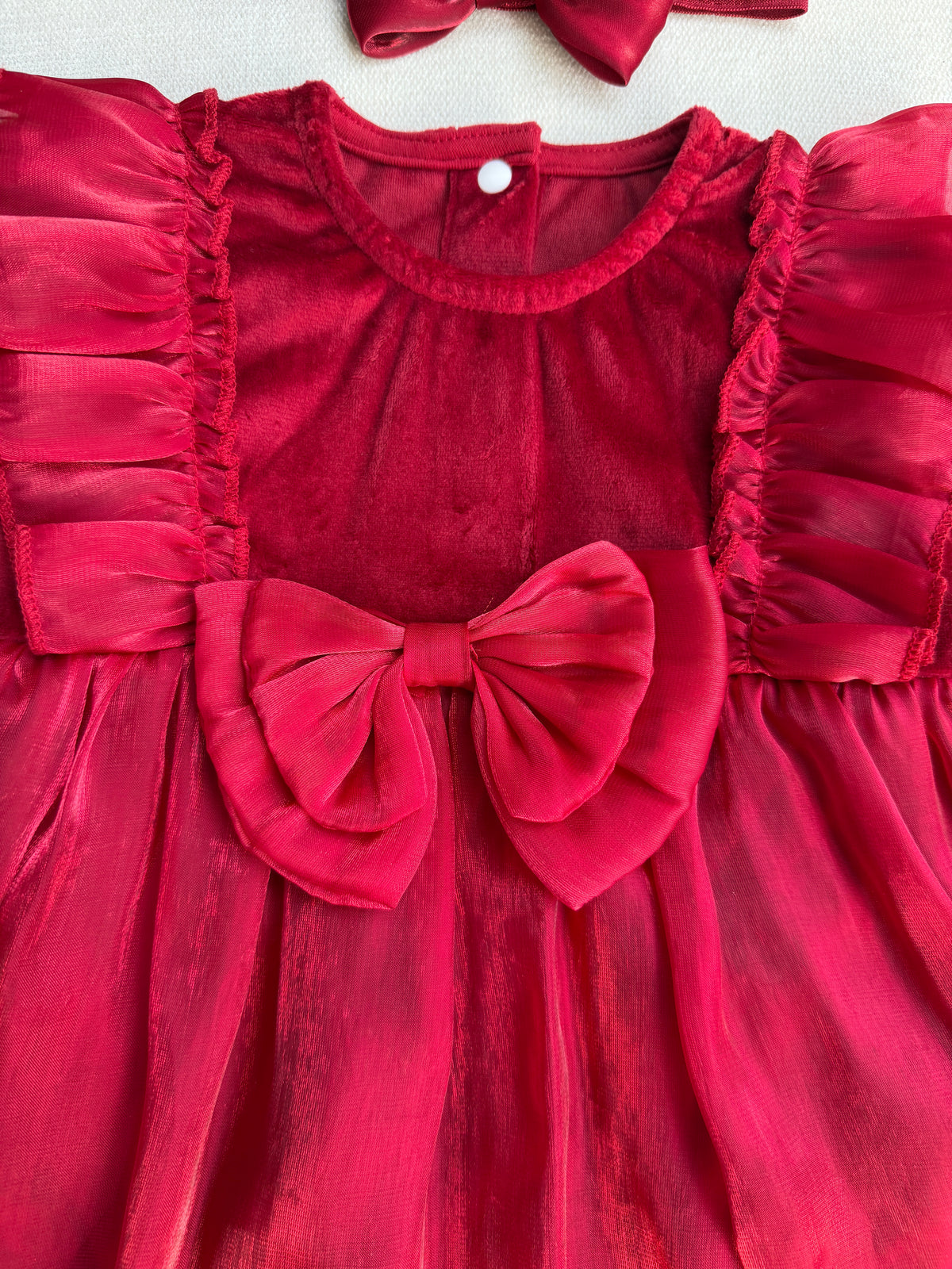 Ruby Velvet Romper Dress 🎀
