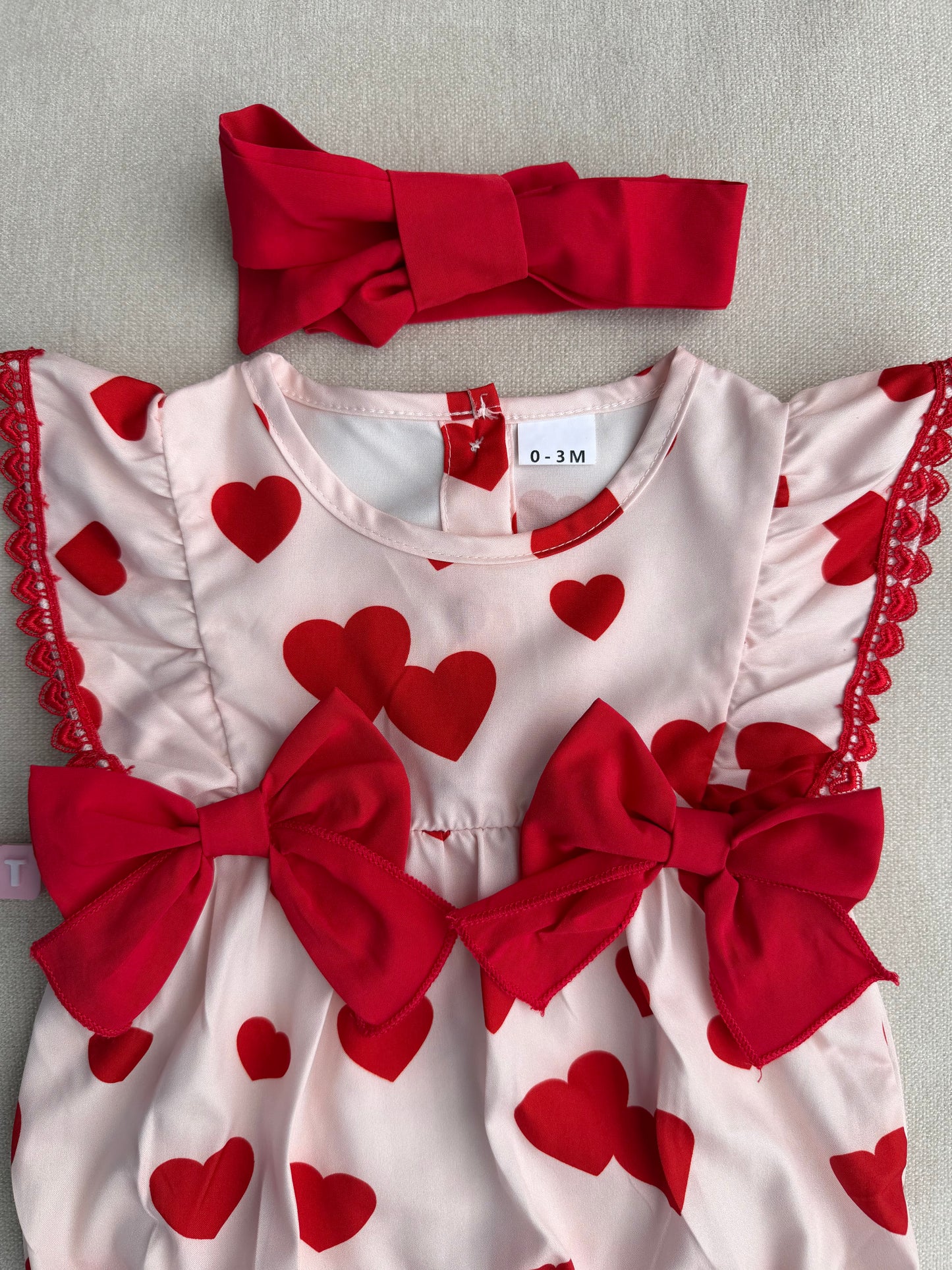 Sweetheart Bow Romper Set