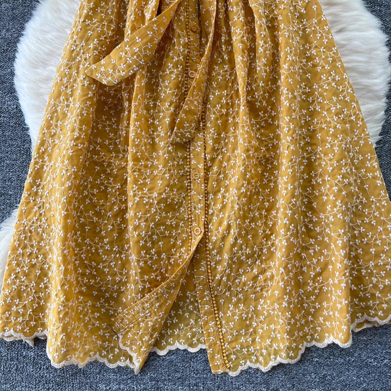 Chikankari cotton midi