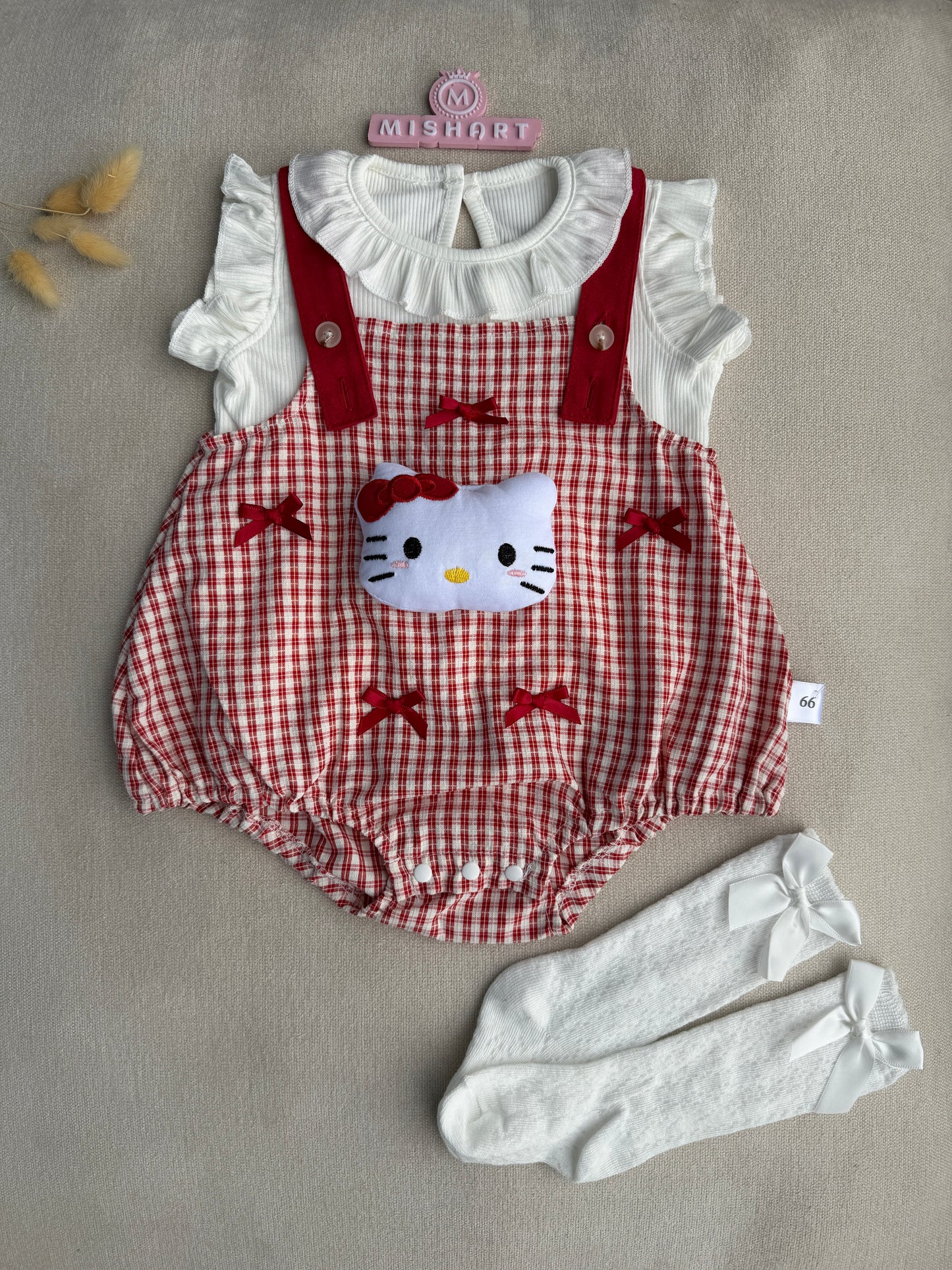 🎀 Hello Kitty Gingham Romper Set