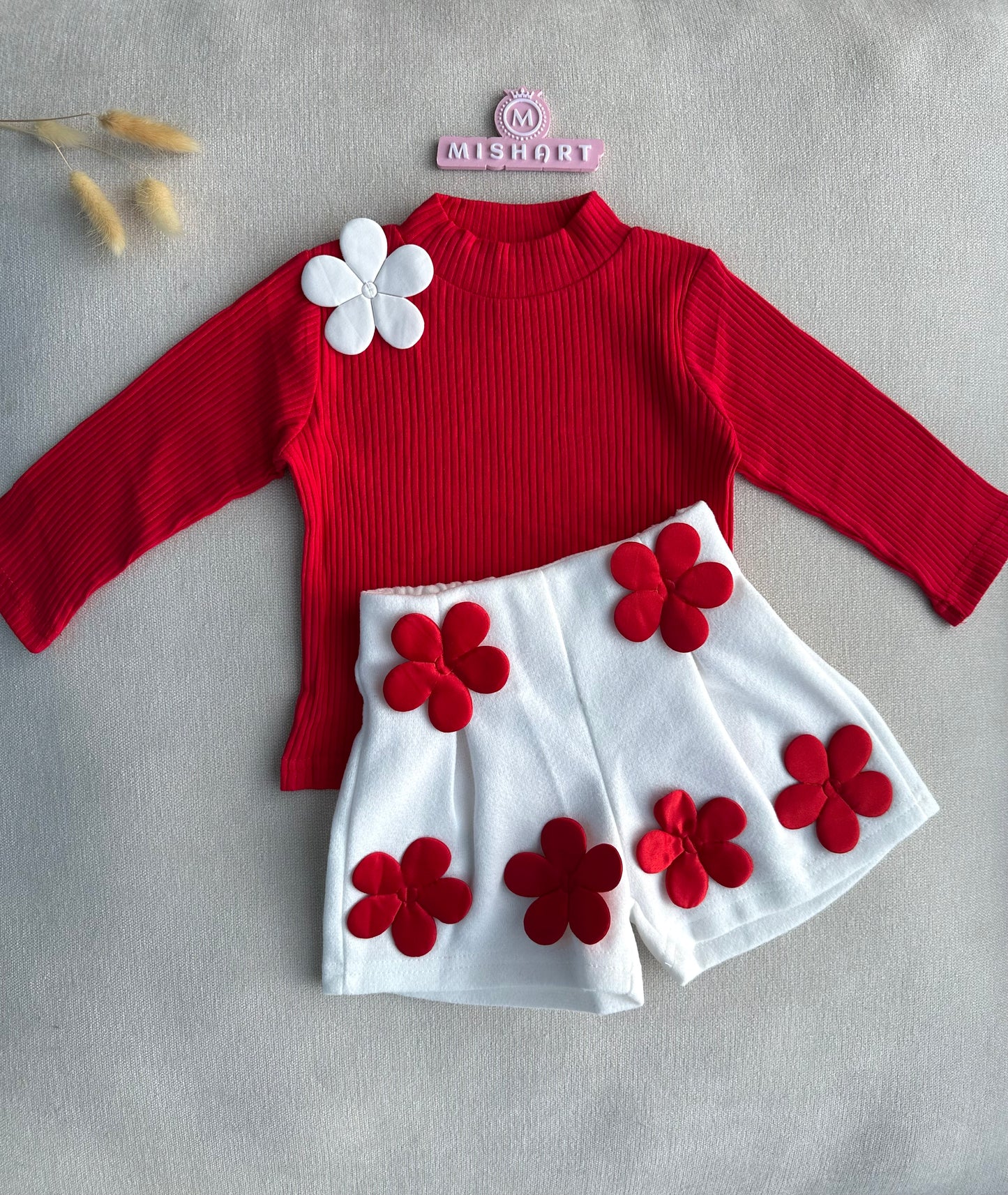 3D flower design top & pant