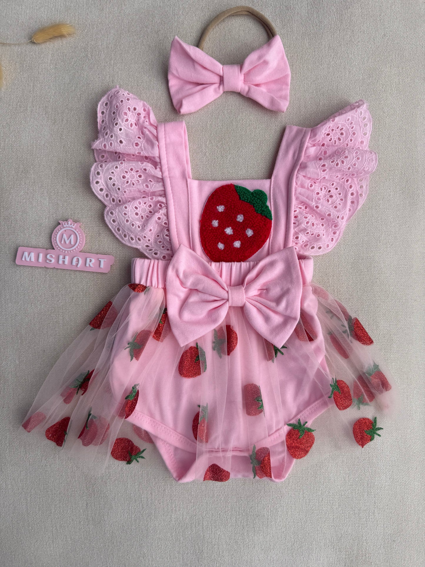 Strawberry Princess Tulle Romper Set