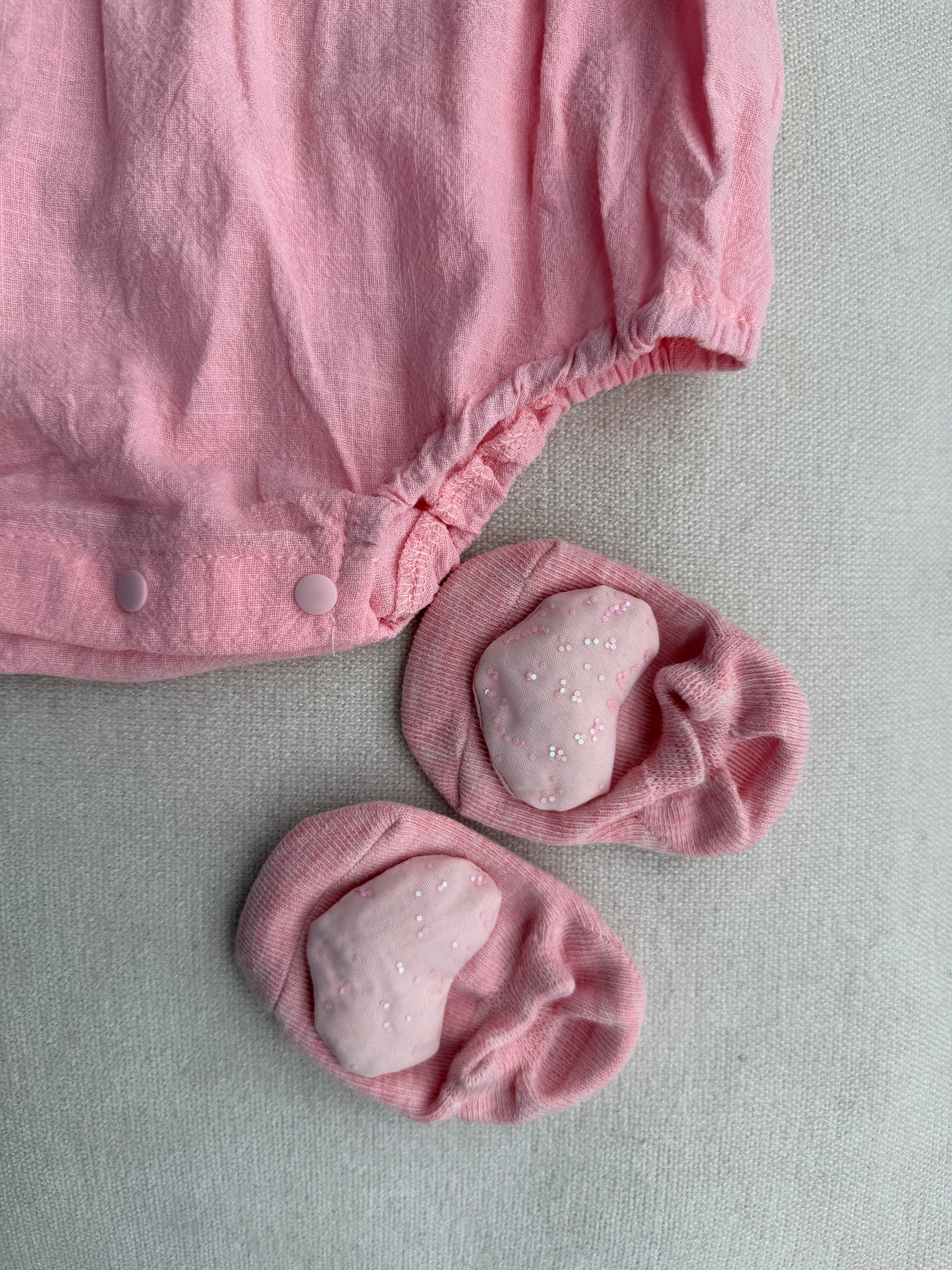 soft Pink Ruffle Baby Romper