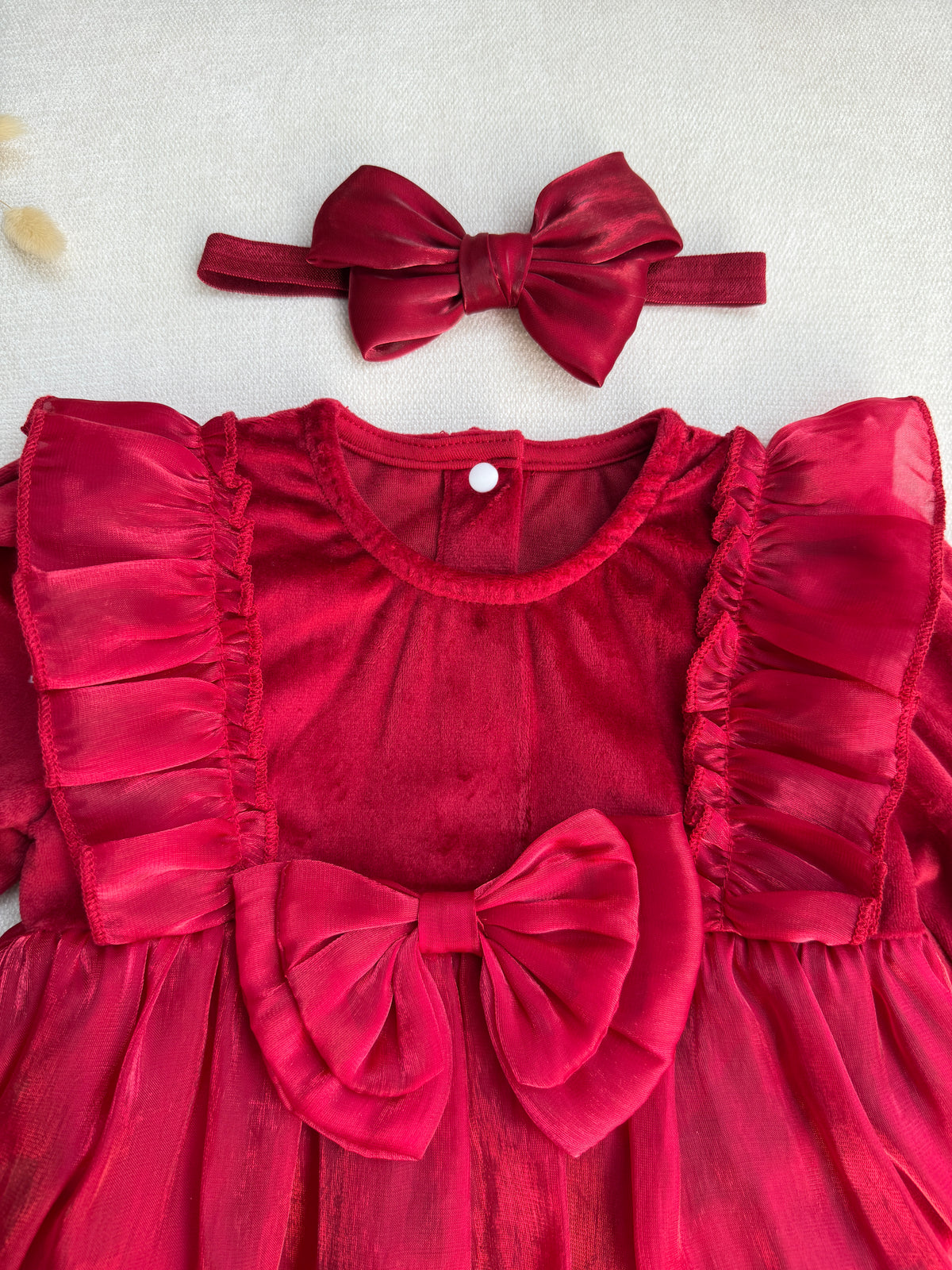Ruby Velvet Romper Dress 🎀