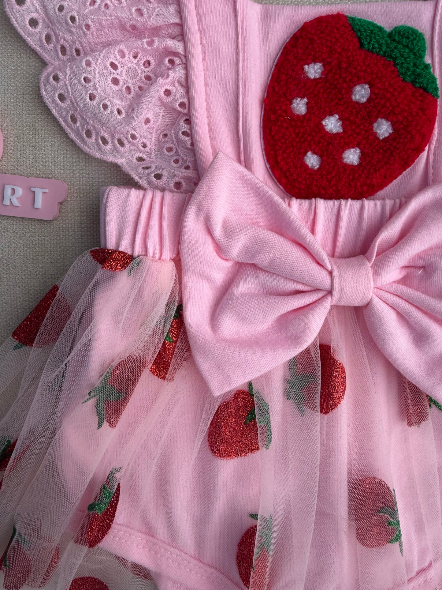 Strawberry Princess Tulle Romper Set