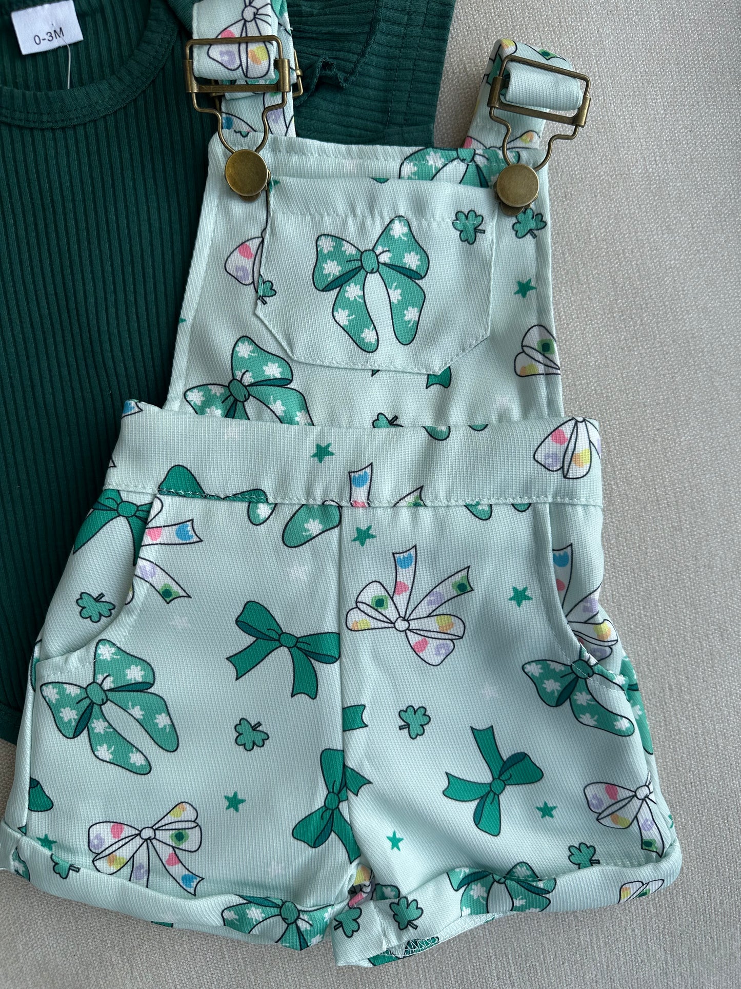 Emerald Bow Romper Set