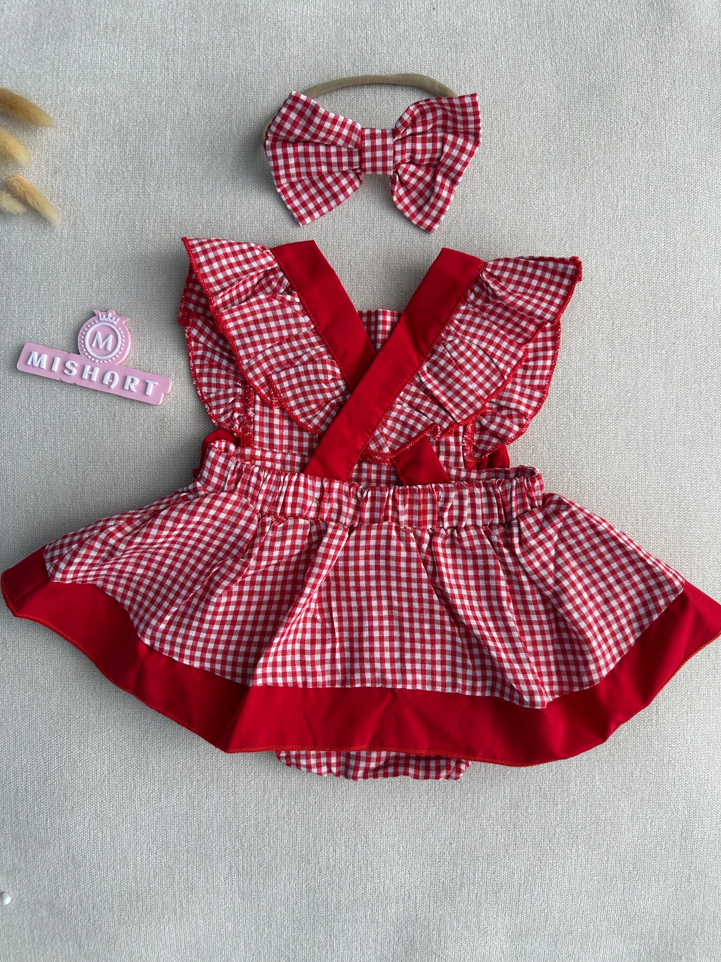 Backless strawberry baby photoshoot dress