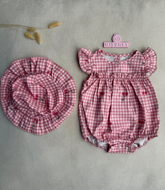 Cherry Picnic Romper Set