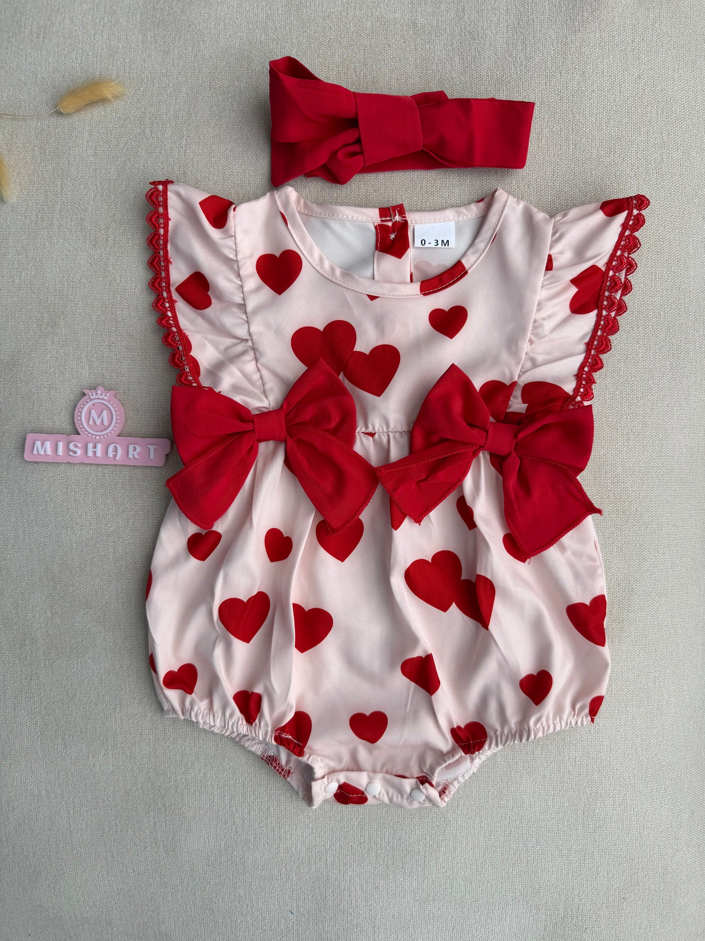 Sweetheart Bow Romper Set