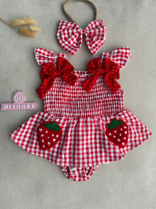 Strawberry romper set