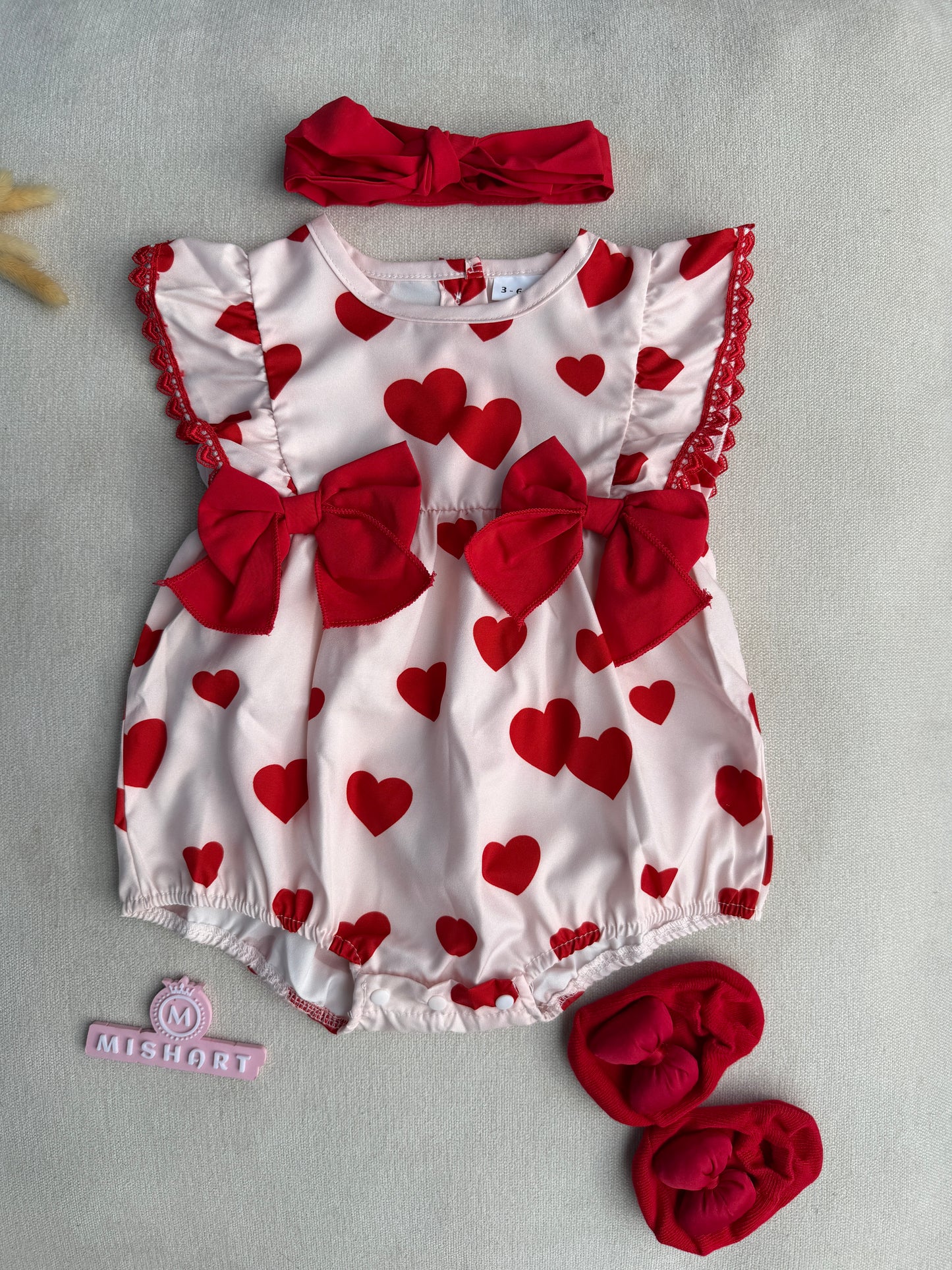 Sweetheart Bow Romper Set