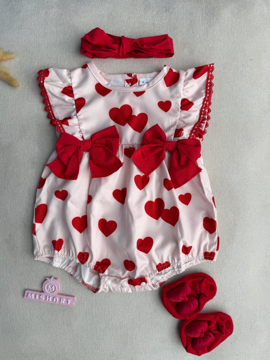 Sweetheart Bow Romper Set