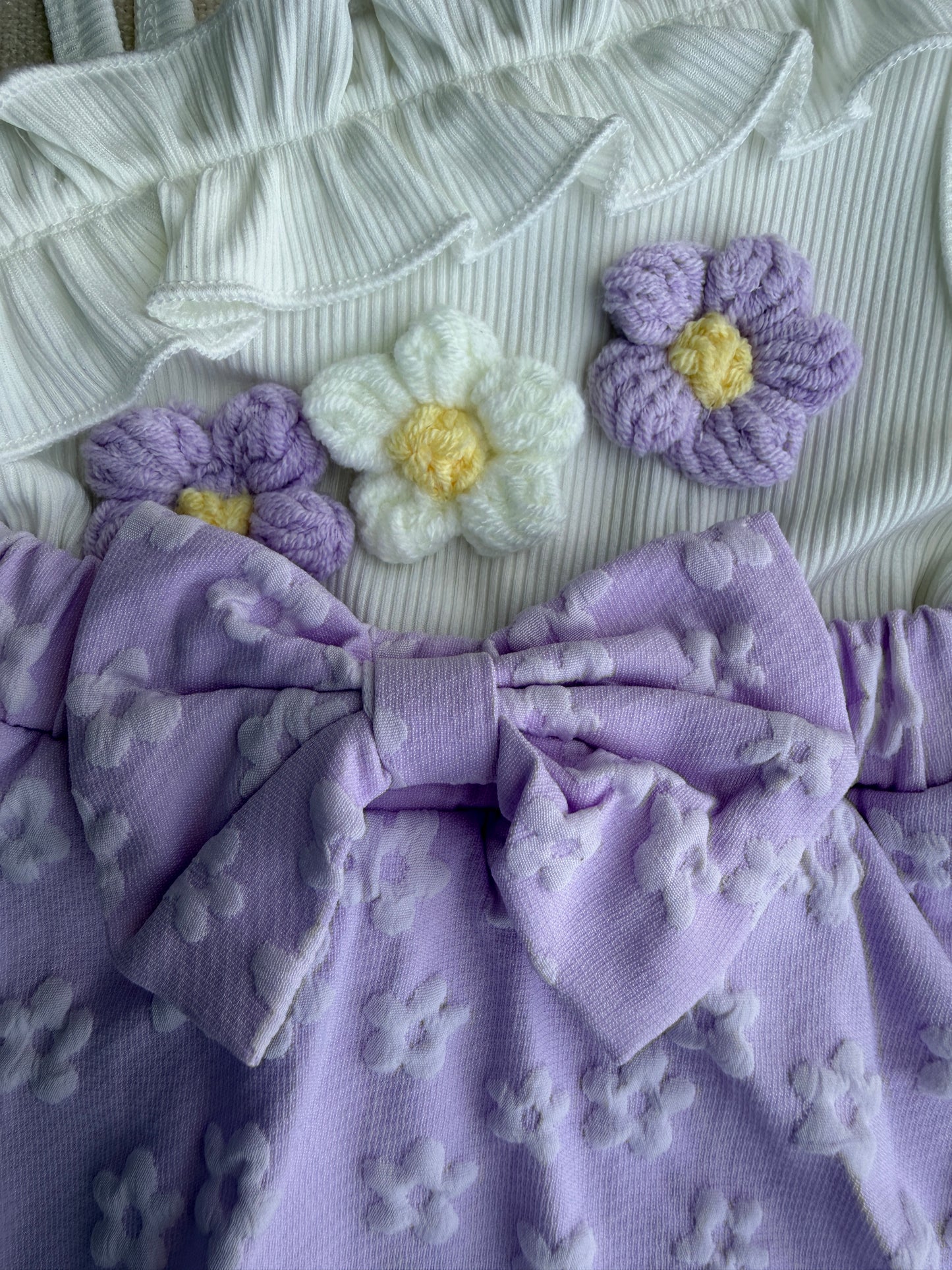 Lavender Floral Baby Girl Romper Set 💜