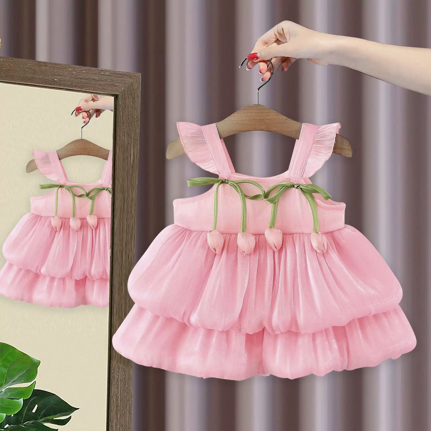 Shimmery organza tulip dress