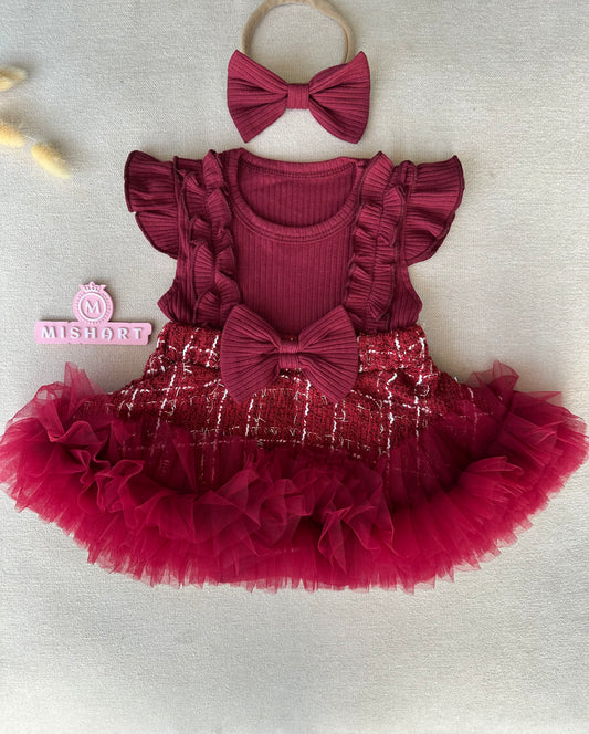 Berry Royale Ruffle Dress