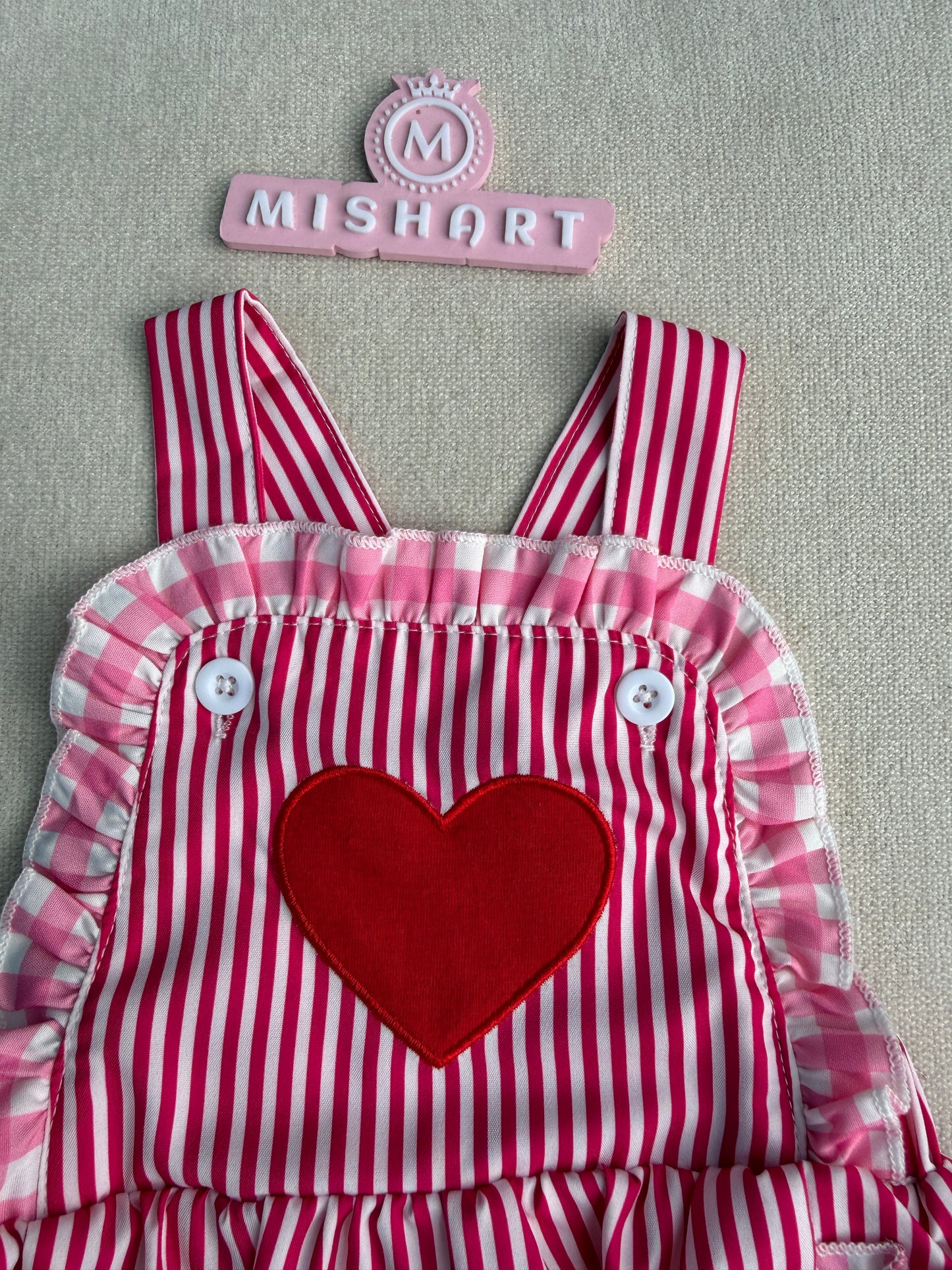 Sweetheart Stripe Romper with socks