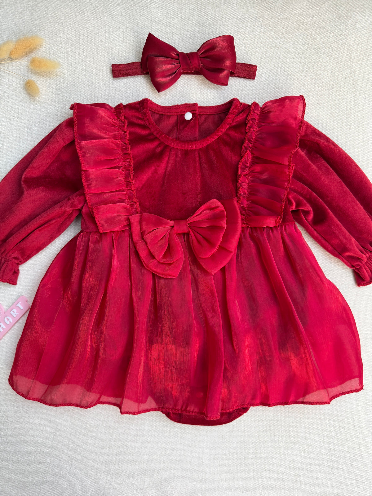 Ruby Velvet Romper Dress 🎀
