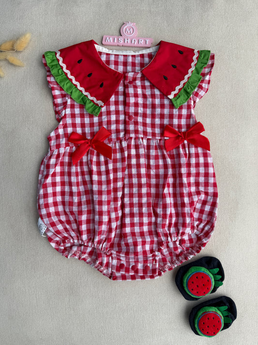 Watermelon dress with socks