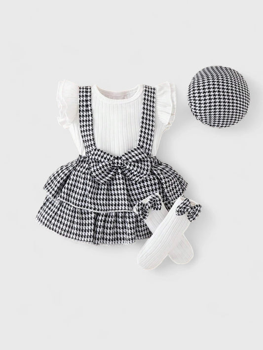 Skirt , top , hat , socks combo